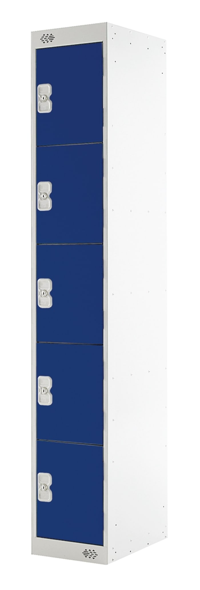 RS PRO 5 Door Steel Blue Storage Locker, 1800 mm x 300 mm x 450mm