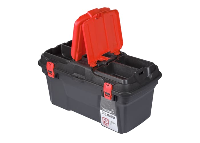 RS PRO, RS PRO Plastic Tool Box, 494 x 250 x 263mm, 833-5988