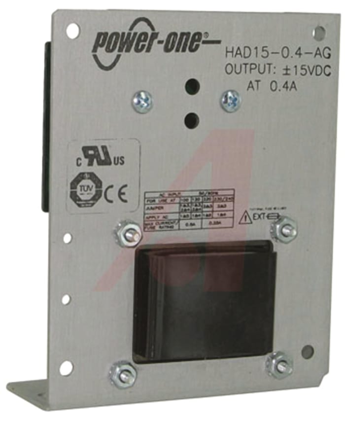 BEL POWER SOLUTIONS INC Open Frame Linear Power Supply, 100 → 264V ac Input, -15 V, 15 V Output, 400mA Output,
