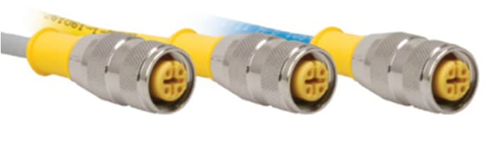 Câble d'actionneur Turck 4 conducteurs , M12 Femelle vers M12 Mâle, 3m