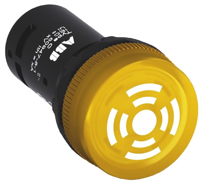 Buzzer LED ABB Jaune 24V c.a. / V c.c., Ø découpe 22mm, Montage panneau