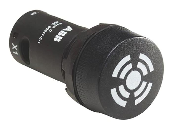 ABB, Compact, Panel Mount Black LED Buzzer, 22mm Cutout, Round, 110 → 130V ac