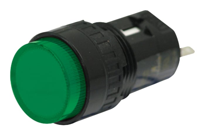 Idec Green Panel Mount Indicator, 24V dc, 16.2mm Mounting Hole Size