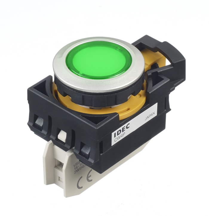 Idec Green Panel Mount Indicator, 22.3mm Mounting Hole Size