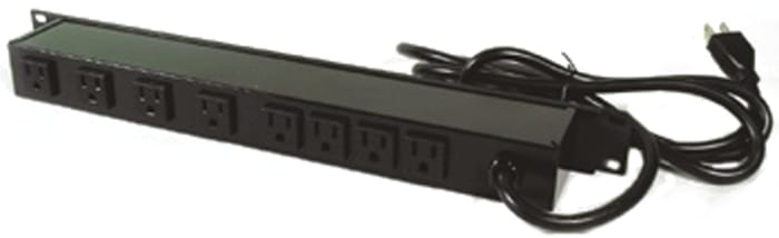 Wiremold NEMA 5-15R 8 Gang Power Distribution Unit, 4.6m Cable, 15A, 120 V, RCD Protected