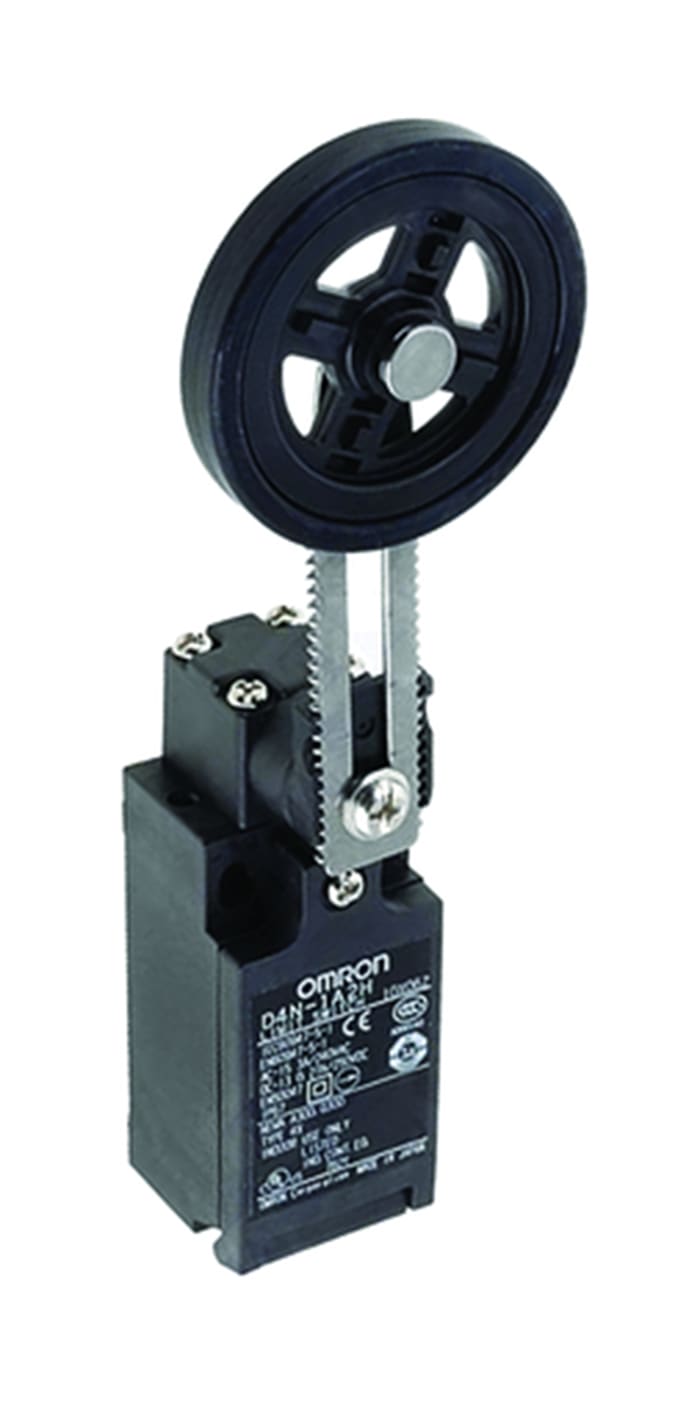 Omron D4N Series Adjustable Roller Lever Limit Switch, 1NC/1NO, IP67, DPST, Plastic Housing