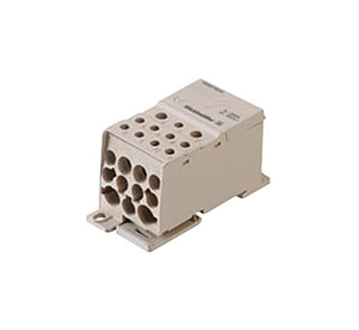 Weidmuller Distribution Block, 12 Way, 250A, 690 V, Beige