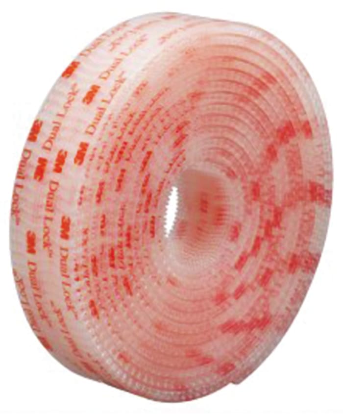 Sistema de cierre reposicionable de gancho tipo seta 3M SJ3560 de color Transparente, 25mm x 45.7m