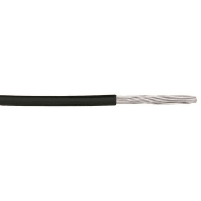 RS PRO Black 1 mm² Equipment Wire, 17 AWG, 32/0.2 mm, 500m, PVC Insulation