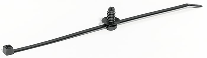 Base para bridas HellermannTyton 111 de Poliamida Negro, dim. 200mm x 11,6 mm, Ø montaje 7mm