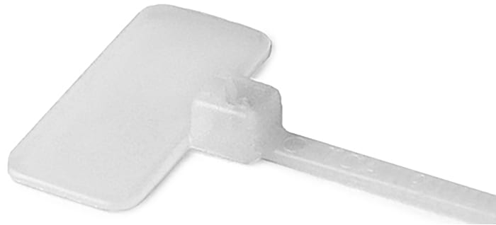 HellermannTyton Cable Tie, Identification Tie, 110mm x 20.5 mm, Natural Nylon, Pk-200