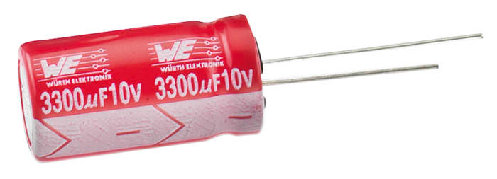Wurth Elektronik 22μF Aluminium Electrolytic Capacitor 50V dc, Radial, Through Hole - 860160672011