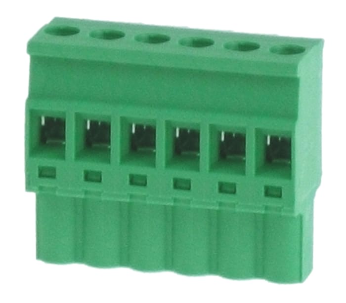 RS PRO, 5mm Pitch, 6 Way, , Pluggable Terminal Block, Plug, Through Hole, Screw Termination