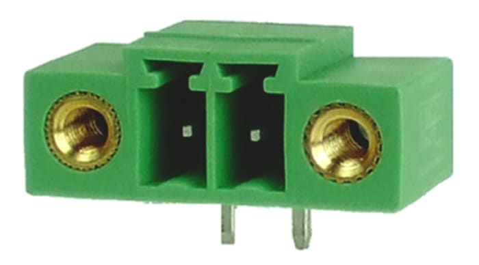RS PRO 3.5mm Pitch 2 Way Right Angle Pluggable Terminal Block, Through Hole, Screw Termination