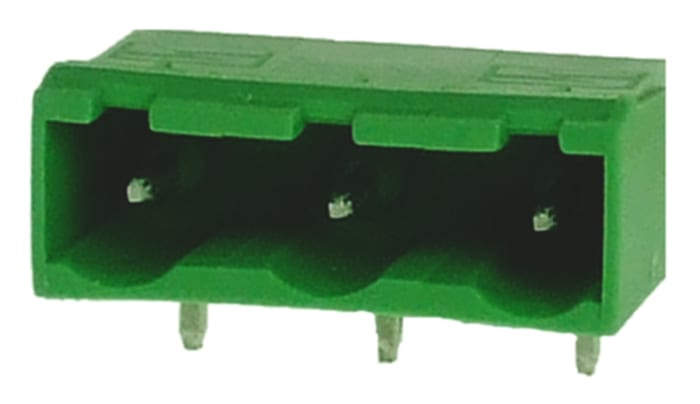RS PRO, 7.62mm Pitch, 3 Way, Right Angle, Pluggable Terminal Block, Header, Through Hole, Solder Termination