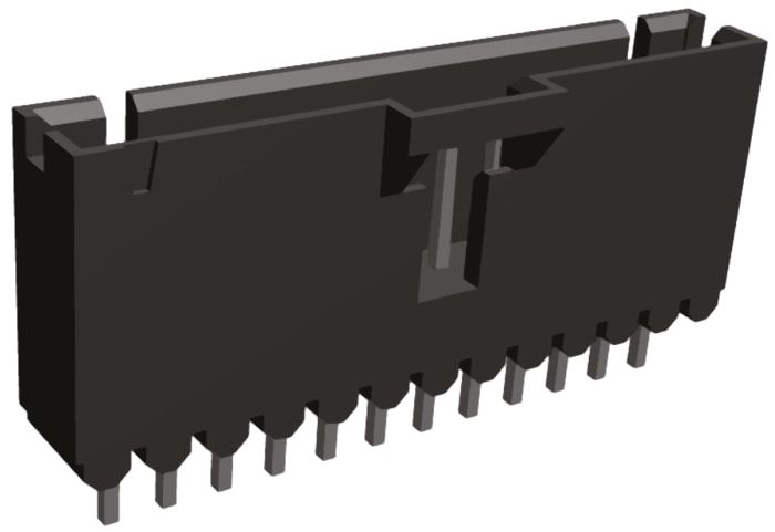 TE Connectivity AMPMODU MTE Series Straight Through Hole PCB Header, 12 Contact(s), 2.54mm Pitch, 1 Row(s), Shrouded