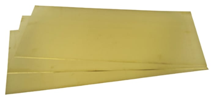 RS PRO Brass Metal Sheet 600mm x 300mm, 0.45mm Thick