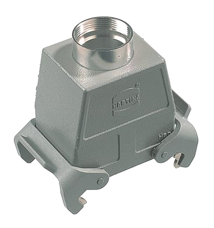 Harting Han A Heavy Duty Power Connector Hood, PG21 Thread, Top Entry