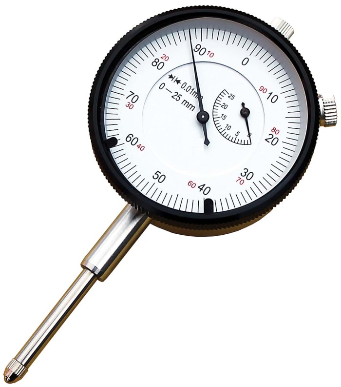 RS PROImperial Dial Indicator, Maximum of 1 in Measurement Range, 0.001 in Resolution , ±0.008 mm Accuracy