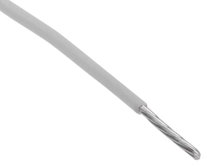 Cable de conexión RS PRO, área transversal 0,34 mm² Filamentos del Núcleo 19/0,15 mm Blanco, 300 V, long. 100m, 22 AWG