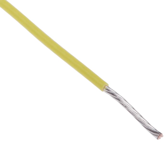 25' Hook-Up Wire 24Awg, Stranded, Yellow