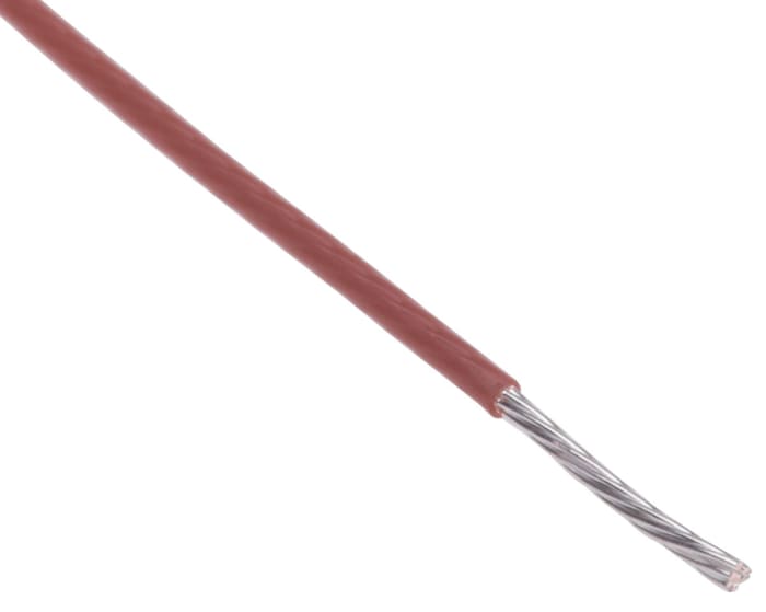 RS PRO Brown 0.34mm² Hook Up Wire, 22 AWG, 19/0.15 mm, 100m, PTFE Insulation