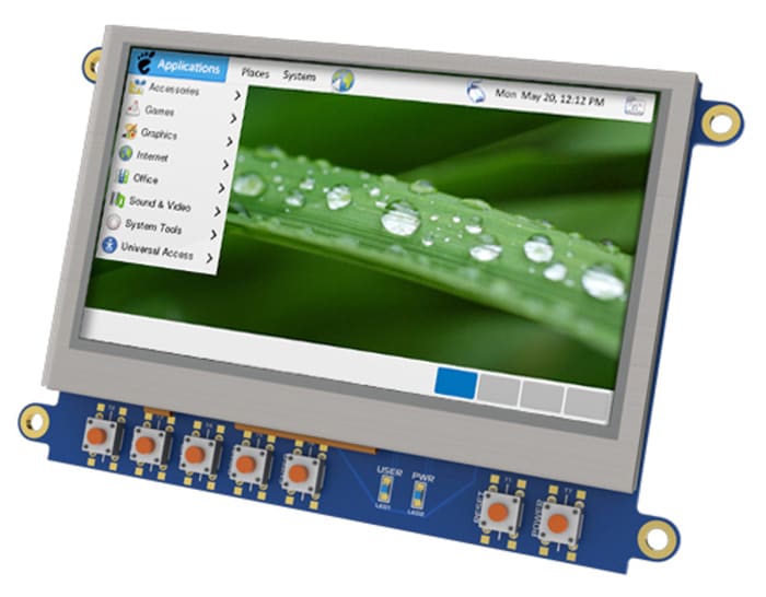 4D Systems 4DCAPE-43T TFT LCD Colour Display / Touch Screen, 4.3in, 480 x 272pixels