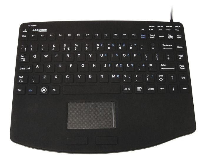 Klávesnice s touchpadem, Kabelová, Černá, USB Lékařství QWERTY (Velká Británie) x 227mm x 289mm Ceratech