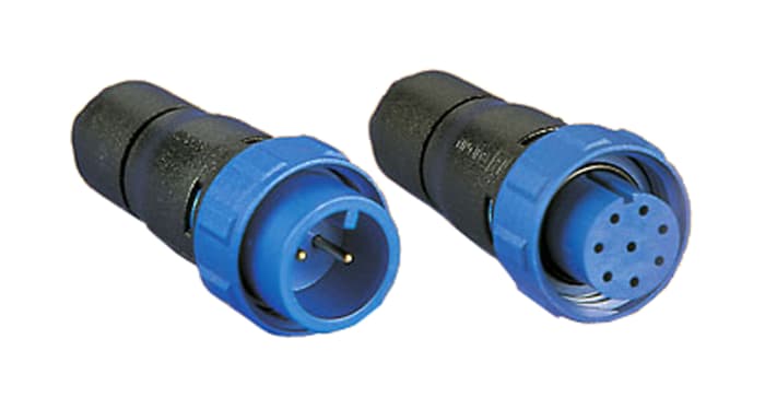 Conector circular Bulgin macho serie Buccaneer 400 de 6 vías hembra, En línea, IP68