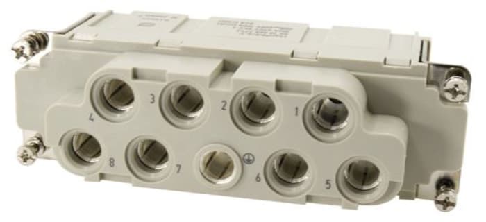 HARTING Heavy Duty Power Connector Insert, 100A, Female, Han-Com Series, 8 Contacts