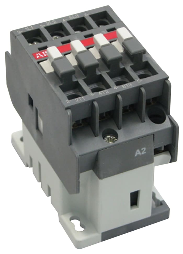 ABB A Line Series Contactor, 220 V ac @ 50 Hz, 240 V ac @ 60 Hz Coil, 4-Pole, 30 A, 15 hp @ 550 → 600 V ac, 3 hp