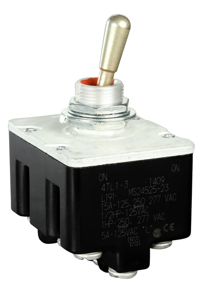 Honeywell Toggle Switch, Panel Mount, On-On, 4PDT, Screw Terminal