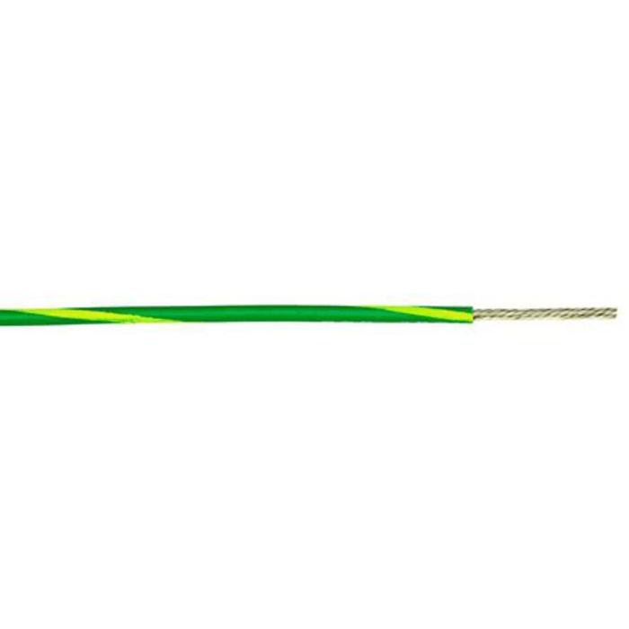 3079 GY005 Alpha Wire, Alpha Wire Green/Yellow 2.1 mm² Hook Up Wire, 14 AWG,  41/0.25 mm, 30m, PVC Insulation, 121-4299