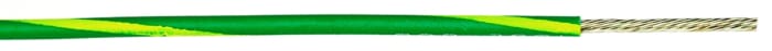 Alpha Wire Green/Yellow 1.33 mm² Hook Up Wire, 16 AWG, 26/30, 30m, PVC Insulation, 3077 GY001