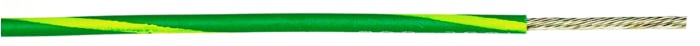 Alpha Wire Green/Yellow Hook Up Wire, 14 AWG, 41/30, 30m, PVC Insulation, 3079 GY001