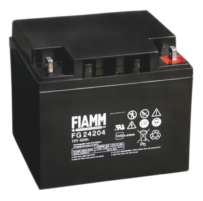 Fiamm 12V M6 Sealed Lead Acid Battery, 42Ah