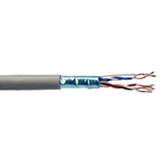 Cable Ethernet Cat6 FTP RS PRO de color Gris, long. 100m, funda de LSZH, PVC, Libre de halógenos y bajo nivel de humo