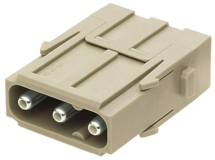 HARTING Heavy Duty Power Connector Module, 40A, Male, Han-Modular Series, 3 Contacts