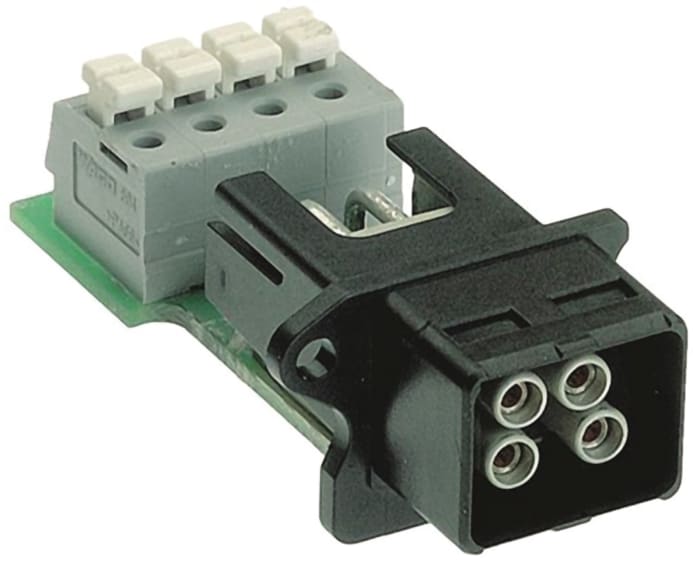 Harting Connector, 4 Way, 12.0A, Female, HARTING Push Pull, PCB Mount, 48.0 V