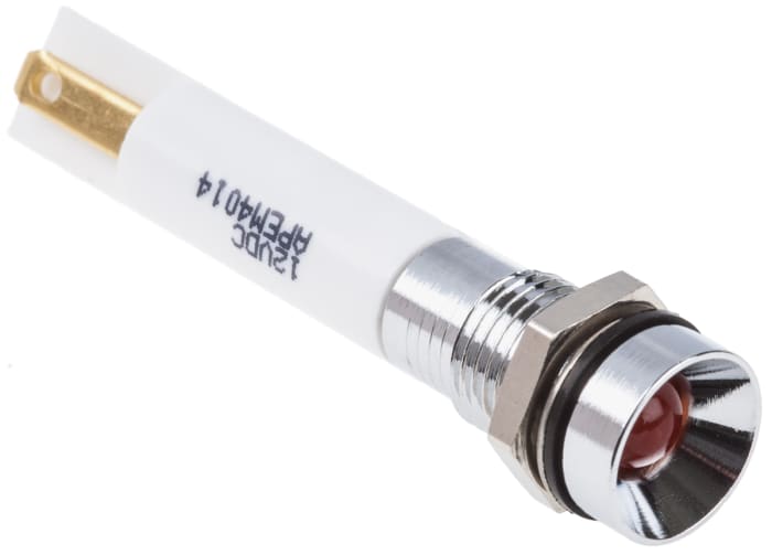 RS PRO Orange Panel Mount Indicator, 21.6 → 26.4V dc, 6mm Mounting Hole Size, IP67