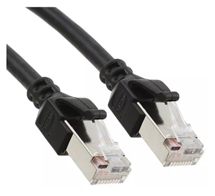 HARTING, 1m Cat5e, Black RJ45 to Male RJ45 Male, SF/UTP Shielded, Terminated PUR Sheath