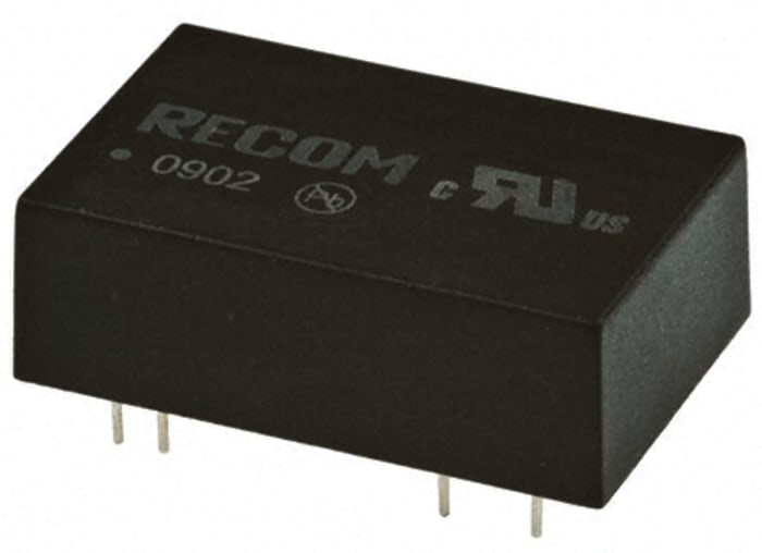 Recom REC5 DC-DC Converter, 15V dc/ 340mA Output, 9 → 36 V dc Input, 5W, Through Hole, +75°C Max Temp -40°C Min
