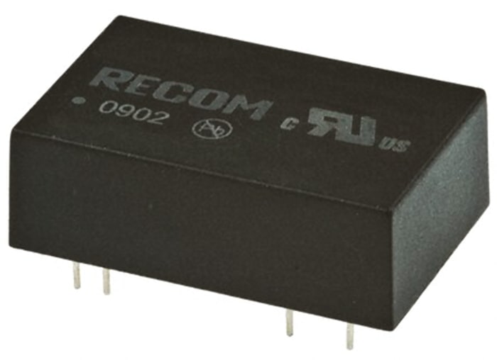 Recom REC3 Isolated DC-DC Converter, 12V dc/ 250mA Output, 9 → 36 V dc Input, 3W, Through Hole, +80°C Max Temp
