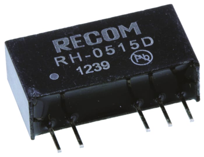 Convertisseur CC-CC isolé Recom, RH, Montage traversant, 1W, 2 sorties, ±15V c.c., ±33mA