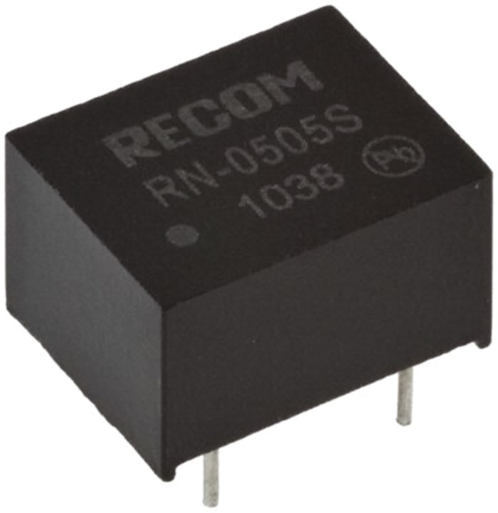 Recom RN Isolated DC-DC Converter, 24V dc/ 52mA Output, 1.25W, Through Hole, +85°C Max Temp -40°C Min Temp