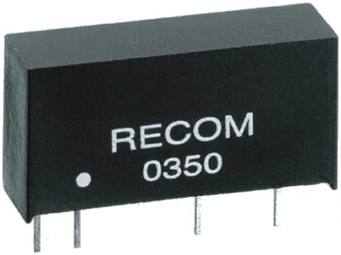 Recom RK DC-DC Converter, 15V dc/ 66mA Output, 21.6 → 26.4 V dc Input, 1W, Through Hole, +90°C Max Temp -40°C