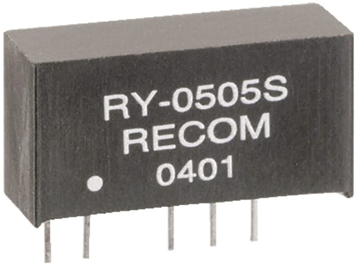Recom RY Isolated DC-DC Converter, 12V dc/ 84mA Output, 1W, Through Hole, +70°C Max Temp -40°C Min Temp