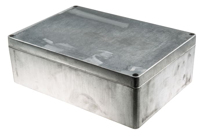 RS PRO Silver Die Cast Aluminium Enclosure, IP66, Silver Lid, 330 x 230 x 110mm