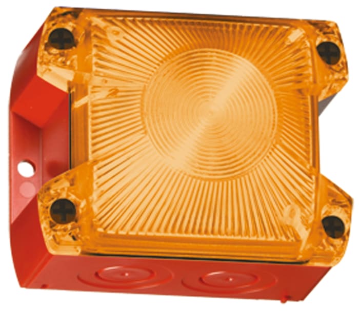 Pfannenberg PY X-S-05 Series Amber Flashing Beacon, 24 V dc, Panel Mount, Xenon Bulb