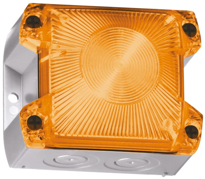 Pfannenberg PY X-S-05 Series Amber Flashing Beacon, 24 V dc, Panel Mount, Xenon Bulb